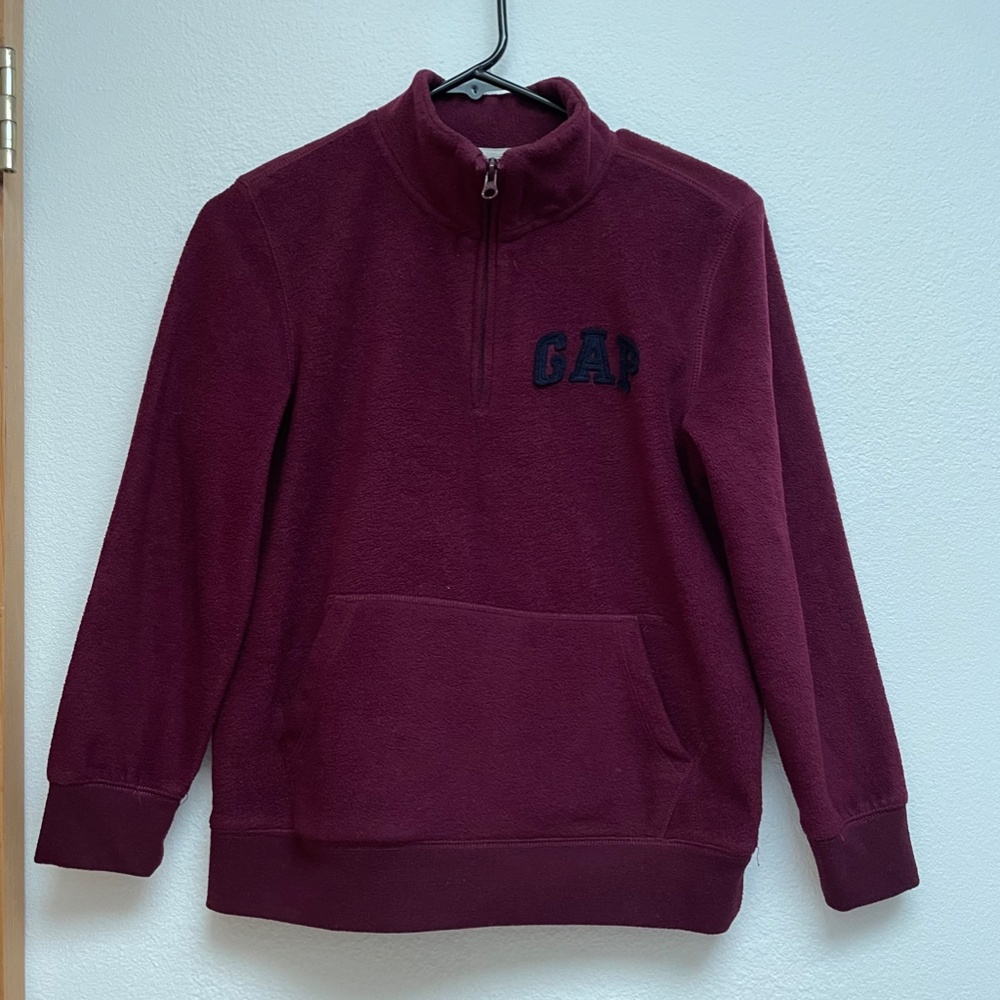 Kids Boys Gap Logo Half Zip Fleece Sweatshirt Size L